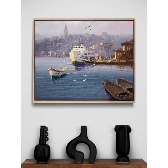 Boğazda Vapur Yağlı Boya Tablosu