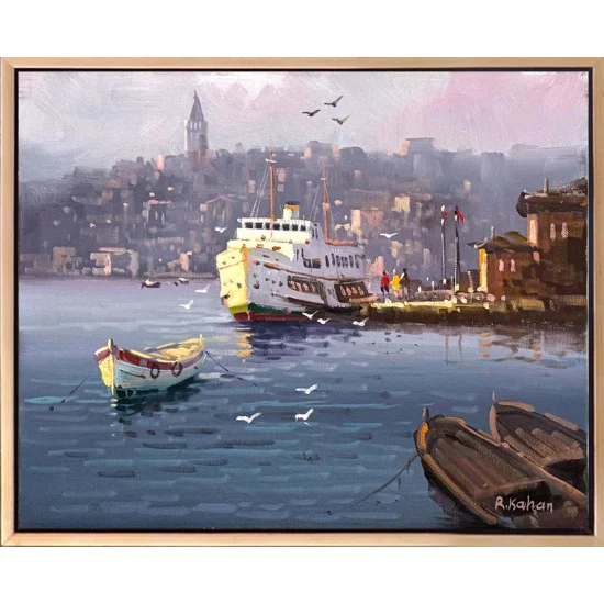 Boğazda Vapur Yağlı Boya Tablosu