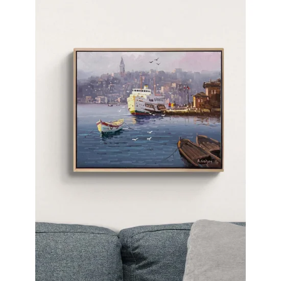 Boğazda Vapur Yağlı Boya Tablosu