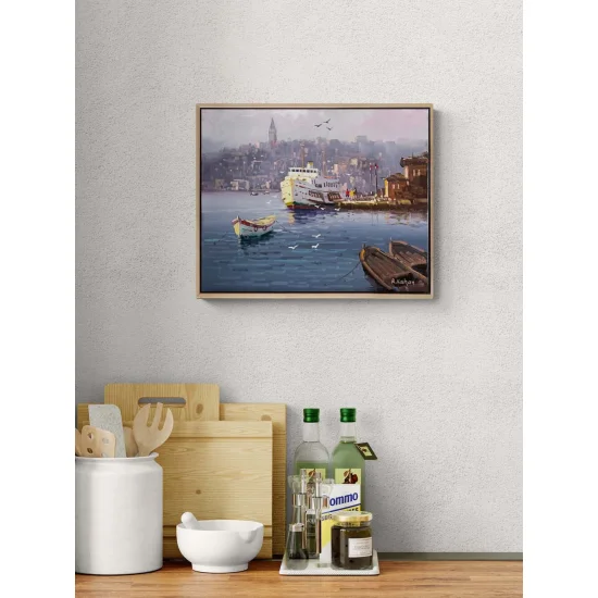 Boğazda Vapur Yağlı Boya Tablosu