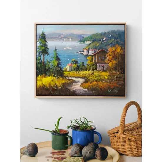 Denize İnilen Yol Yağlı Boya Tablosu