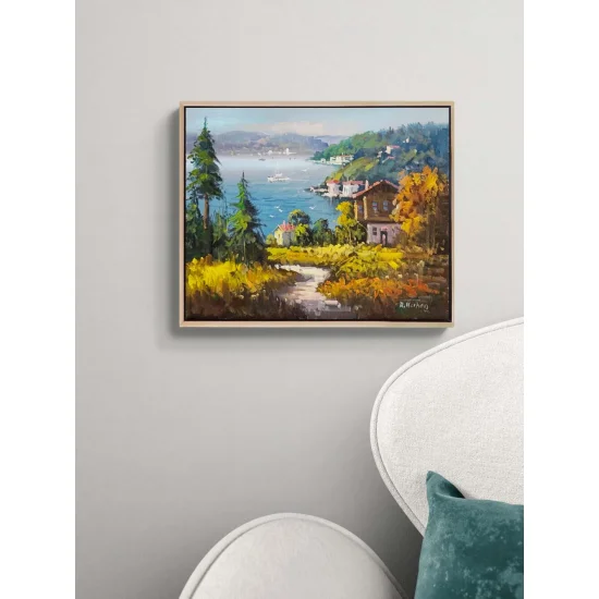 Denize İnilen Yol Yağlı Boya Tablosu