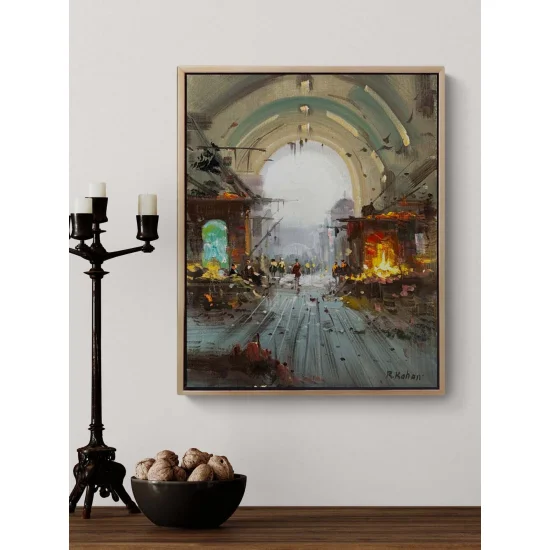 Hafızalarda Bir Sokak Yağlı Boya Tablosu