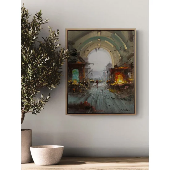 Hafızalarda Bir Sokak Yağlı Boya Tablosu