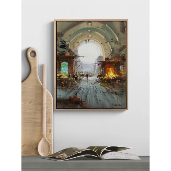 Hafızalarda Bir Sokak Yağlı Boya Tablosu