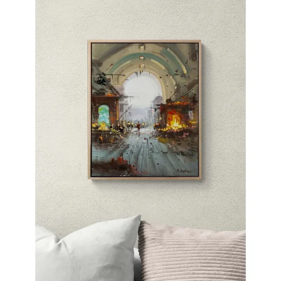 Hafızalarda Bir Sokak Yağlı Boya Tablosu