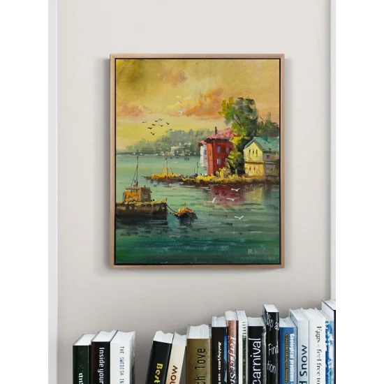 Güneşe Doğru Yalılar Yağlı Boya Tablosu