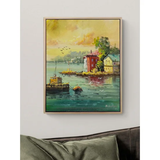 Güneşe Doğru Yalılar Yağlı Boya Tablosu