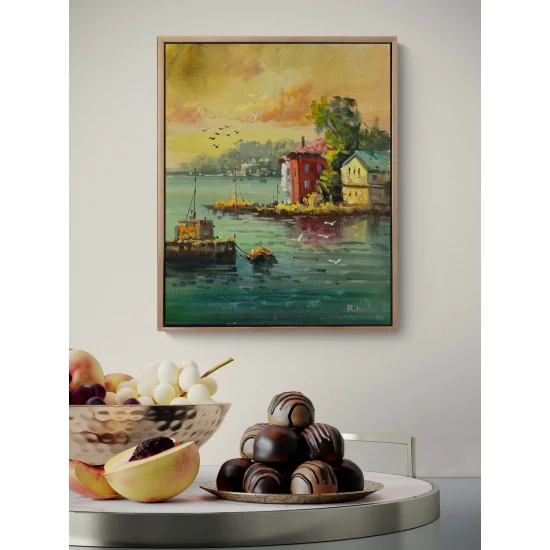 Güneşe Doğru Yalılar Yağlı Boya Tablosu