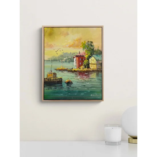 Güneşe Doğru Yalılar Yağlı Boya Tablosu