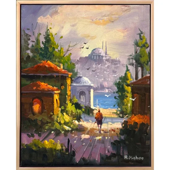 Boğaza Yürüyenler Yağlı Boya Tablosu