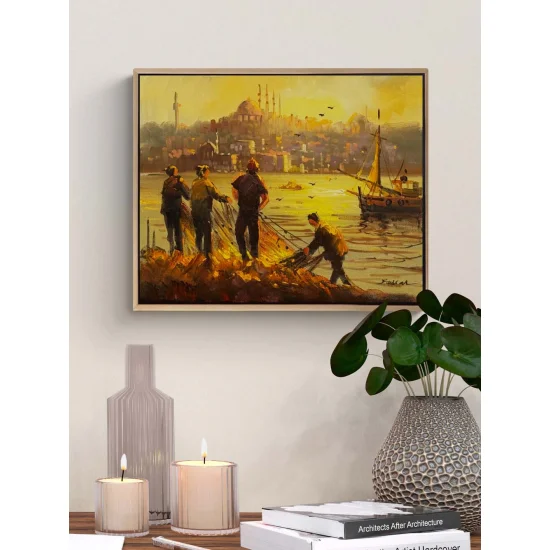 Balıkçıların Bekleyişi Yağlı Boya Tablosu