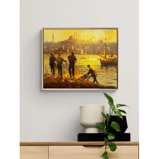 Balıkçıların Bekleyişi Yağlı Boya Tablosu