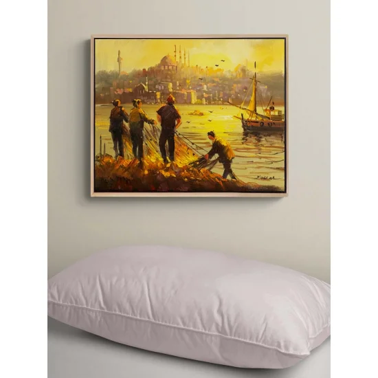 Balıkçıların Bekleyişi Yağlı Boya Tablosu