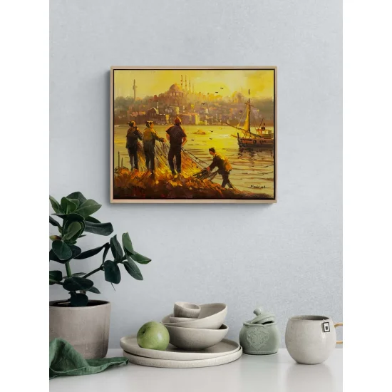 Balıkçıların Bekleyişi Yağlı Boya Tablosu