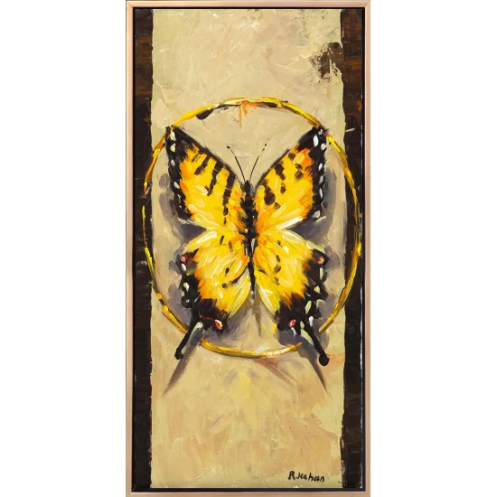 Kelebek ve Işık Yağlı Boya Tablosu