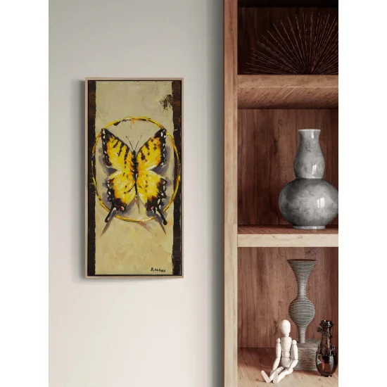 Kelebek ve Işık Yağlı Boya Tablosu