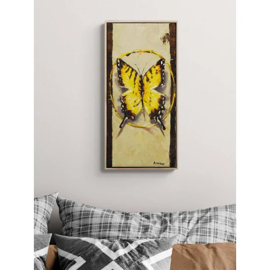 Kelebek ve Işık Yağlı Boya Tablosu