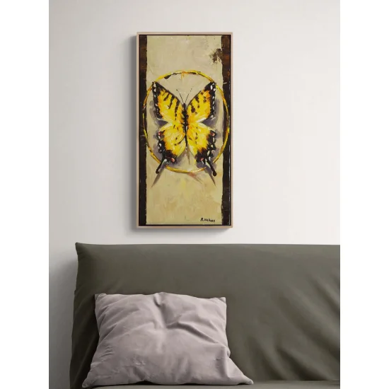 Kelebek ve Işık Yağlı Boya Tablosu