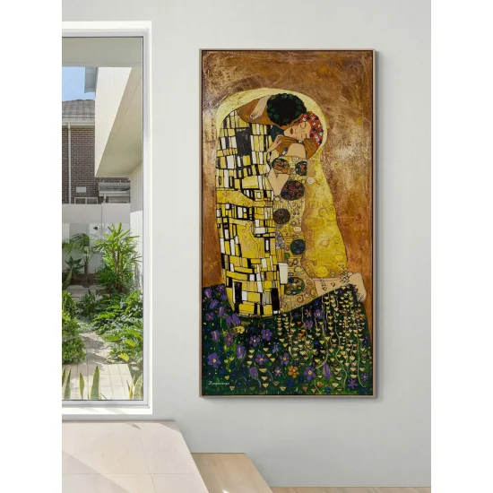 Sessiz Bir Öpücük Yağlı Boya Tablosu