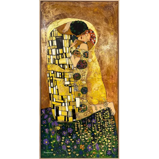 Sessiz Bir Öpücük Yağlı Boya Tablosu