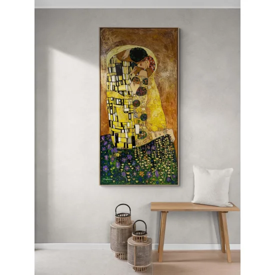 Sessiz Bir Öpücük Yağlı Boya Tablosu