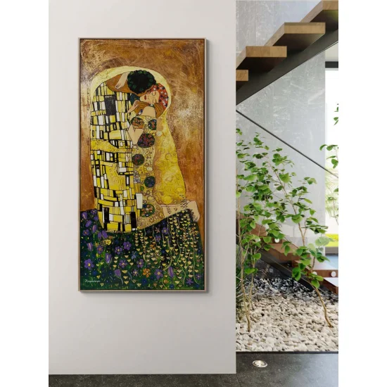 Sessiz Bir Öpücük Yağlı Boya Tablosu