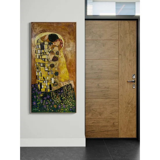 Sessiz Bir Öpücük Yağlı Boya Tablosu