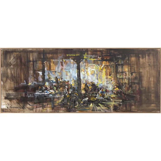 Duman ve Gün Işığı Yağlı Boya Tablosu