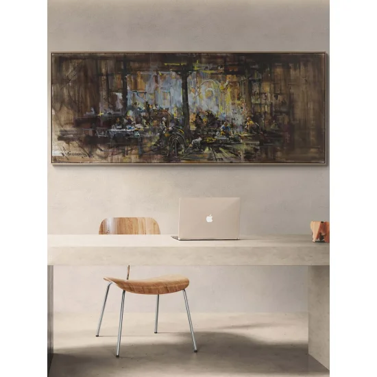 Duman ve Gün Işığı Yağlı Boya Tablosu