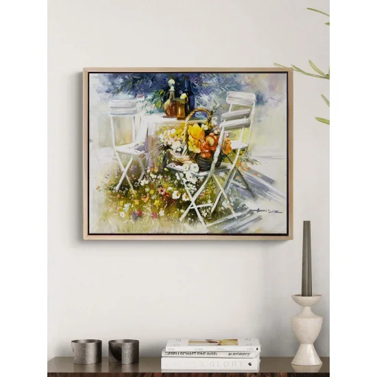 Bahçede Yaz Yağlı Boya Tablosu