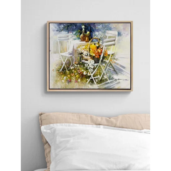 Bahçede Yaz Yağlı Boya Tablosu