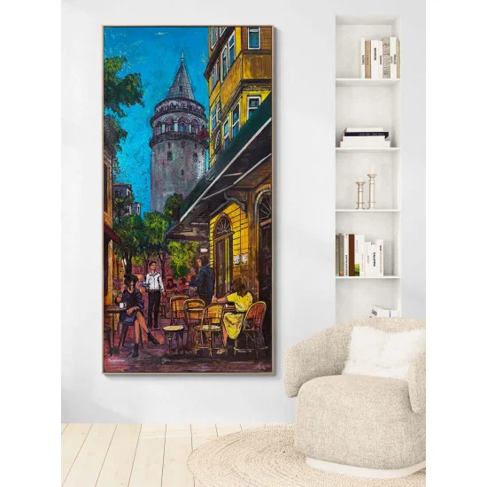 Galata’da Bir Akşam Sohbeti Yağlı Boya Tablosu