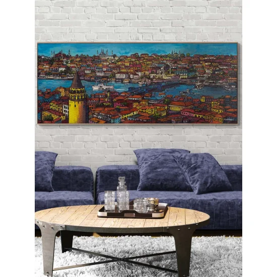 Haliç ve Galata Kulesi Yağlı Boya Tablosu