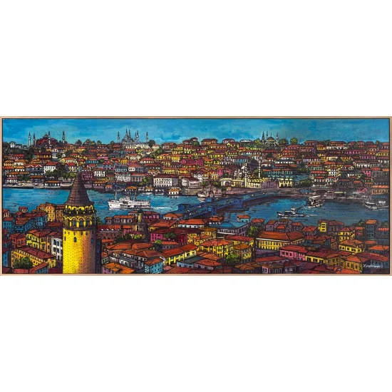 Haliç ve Galata Kulesi Yağlı Boya Tablosu