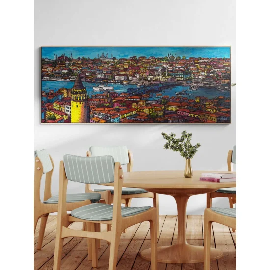 Haliç ve Galata Kulesi Yağlı Boya Tablosu