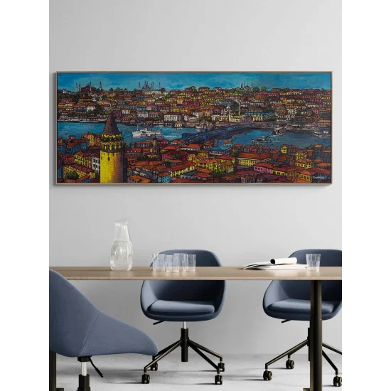 Haliç ve Galata Kulesi Yağlı Boya Tablosu