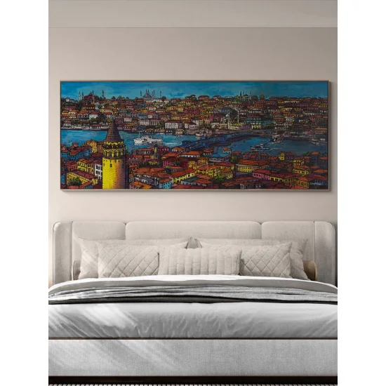 Haliç ve Galata Kulesi Yağlı Boya Tablosu