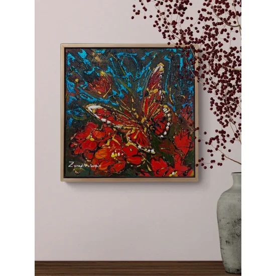 Bir Kelebeğin Dokunuşu Yağlı Boya Tablosu