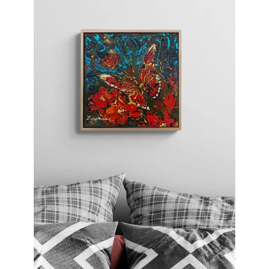 Bir Kelebeğin Dokunuşu Yağlı Boya Tablosu