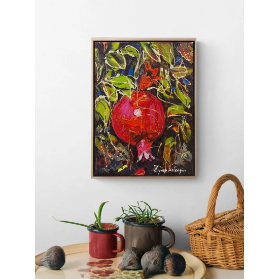 Dallardan Nar Yağlı Boya Tablosu