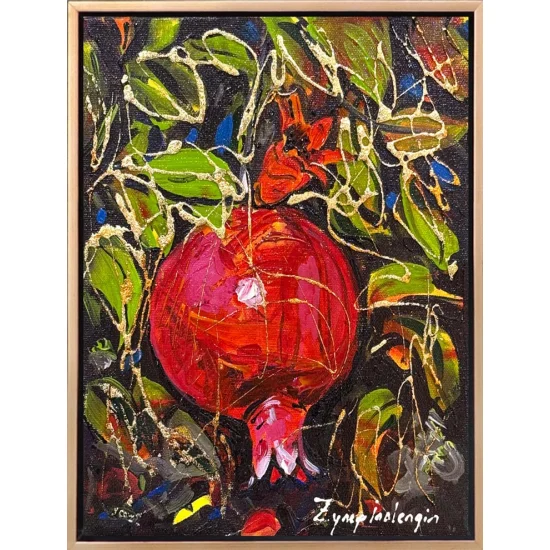 Dallardan Nar Yağlı Boya Tablosu