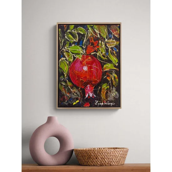 Dallardan Nar Yağlı Boya Tablosu