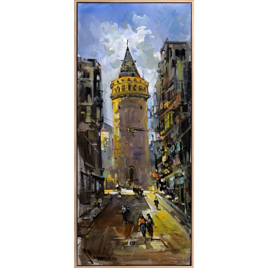 Kule Sokaklarında Yağlı Boya Tablosu