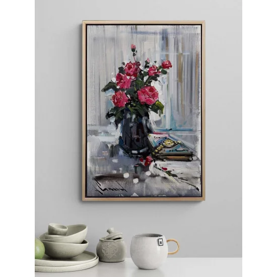 Güllerin Sessizliği Yağlı Boya Tablosu