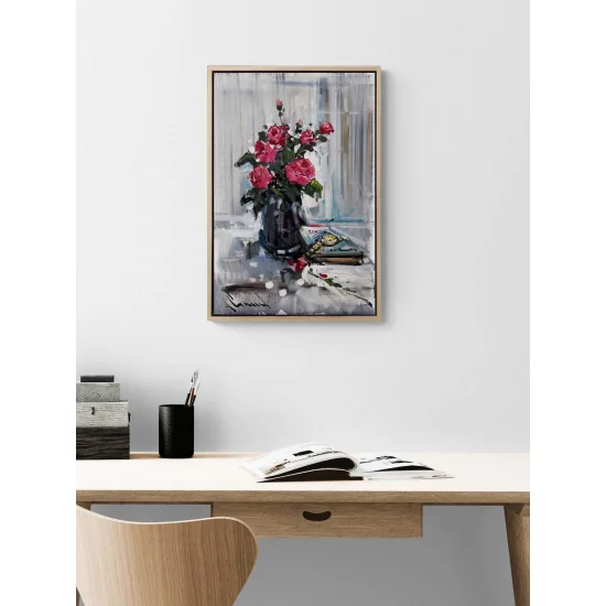 Güllerin Sessizliği Yağlı Boya Tablosu