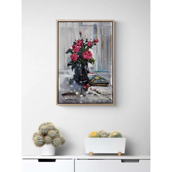 Güllerin Sessizliği Yağlı Boya Tablosu