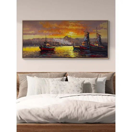 Gün Batarken İstanbul Yağlı Boya Tablosu