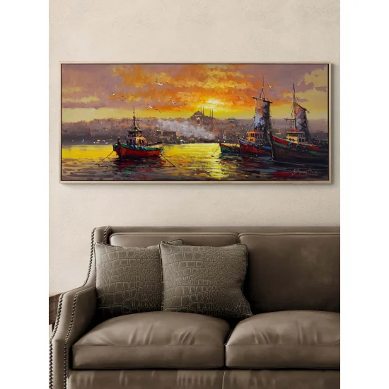 Gün Batarken İstanbul Yağlı Boya Tablosu