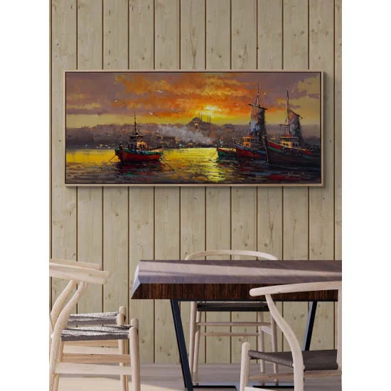 Gün Batarken İstanbul Yağlı Boya Tablosu